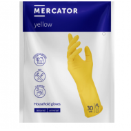 Manusi menaj latex,  Galben, 2 buc/ pachet