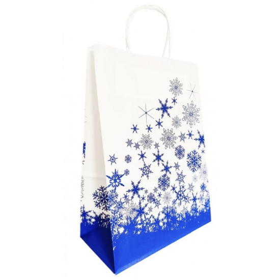 Sacosa imprimata stelute albastre - 22x12x31cm - 100 buc Sacosa imprimata stelute albastre - 22x12x31cm - 100 buc