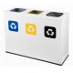 Coș de reciclare alb cu 3 compartimente 3x60L – 180 litri Coș de reciclare alb cu 3 compartimente 3x60L – 180 litri
