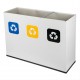 Coș de reciclare alb cu 3 compartimente 3x60L – 180 litri Coș de reciclare alb cu 3 compartimente 3x60L – 180 litri
