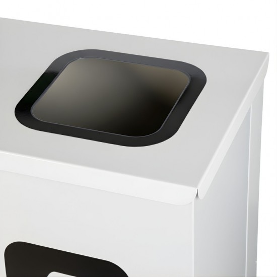 Coș de reciclare alb cu 3 compartimente 3x60L – 180 litri Coș de reciclare alb cu 3 compartimente 3x60L – 180 litri