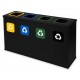 Coș de reciclare negru cu 4 compartimente 4x60L – 240 litri Coș de reciclare negru cu 4 compartimente 4x60L – 240 litri