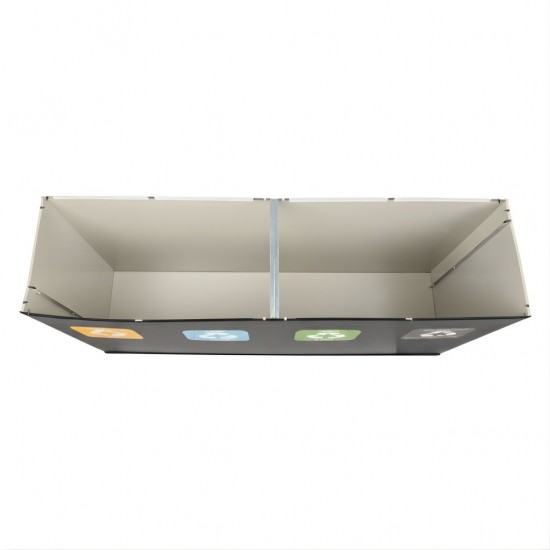 Coș de reciclare negru cu 4 compartimente 4x60L – 240 litri Coș de reciclare negru cu 4 compartimente 4x60L – 240 litri