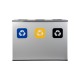 Coș de reciclare gri otel cu acoperire organica, cu 3 compartimente 3x60L – 180 litri Coș de reciclare gri otel cu acoperire organica, cu 3 compartimente 3x60L – 180 litri