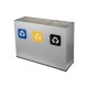 Coș de reciclare gri cu 3 compartimente 3x60L – 180 litri Coș de reciclare gri cu 3 compartimente 3x60L – 180 litri