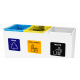 Coș de reciclare alb cu 3 compartimente 3x60L – 180 litri Coș de reciclare alb cu 3 compartimente 3x60L – 180 litri