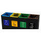 Coș de reciclare negru otel cu acoperire organica, cu 4 compartimente 4x60L – 240 litri Coș de reciclare negru otel cu acoperire organica, cu 4 compartimente 4x60L – 240 litri