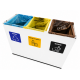 Coș de reciclare alb cu 3 compartimente 3x60L – 180 litri Coș de reciclare alb cu 3 compartimente 3x60L – 180 litri