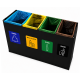 Coș de reciclare negru otel cu acoperire organica, cu 4 compartimente 4x60L – 240 litri Coș de reciclare negru otel cu acoperire organica, cu 4 compartimente 4x60L – 240 litri