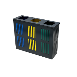 OSLO M Insula pentru reciclare cu design elegant pentru spatii moderne, metalic, de exterior, 3x37L, 25x75x70 cm