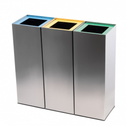 Set 3 cosuri colectare selectiva din otel inoxidabil, 37L/recipient Set 3 cosuri colectare selectiva din otel inoxidabil, 37L/recipient