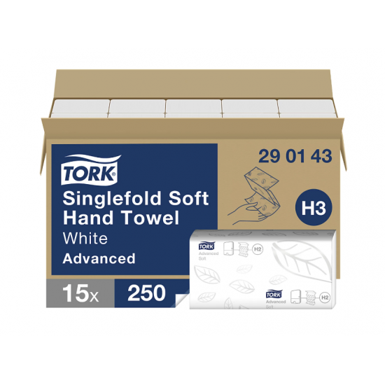 Prosoape de hartie Tork soft singlefold, albe