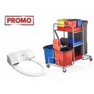 Pachet Carucior de curatenie profesional cromat MAX si Capac toaleta Sanito