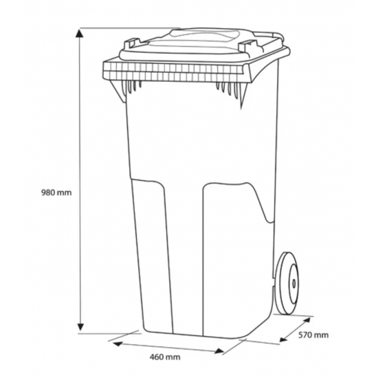 Europubela plastic VERDE, 120 L - Transportul NU este inclus