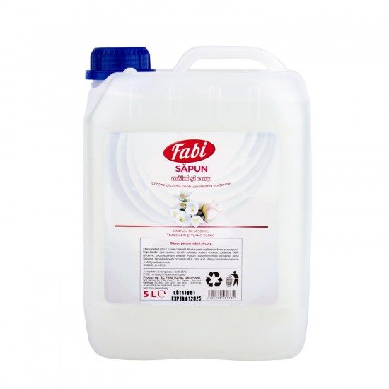 Sapun lichid alb parfumat, Fabi, canistra 5L