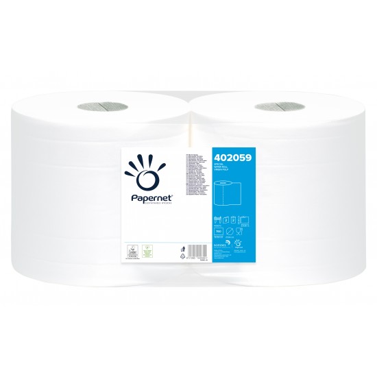 Rola industriala de hartie alba, Jumbo Over soft, in 2 straturi, Papernet, 232 m