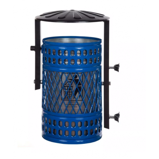 Cos stradal pentru gunoi, Albastru, Metal, 35 L