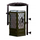 Cos stradal pentru gunoi, Verde, Metal, 35 L