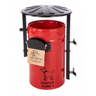 Cos stradal pentru deseuri animale KACPER, Rosu, Metal, 35 L