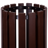 Cos stradal pentru gunoi, Maro, Metal si Lemn,  35 L