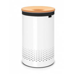 Cos rufe din otel, 35L, capac pluta - alb Cos rufe din otel, 35L, capac pluta - alb