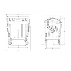 Container zincat CLA 1100 cu capac semirotund - Transport inclus Container zincat CLA 1100 cu capac semirotund - Transport inclus