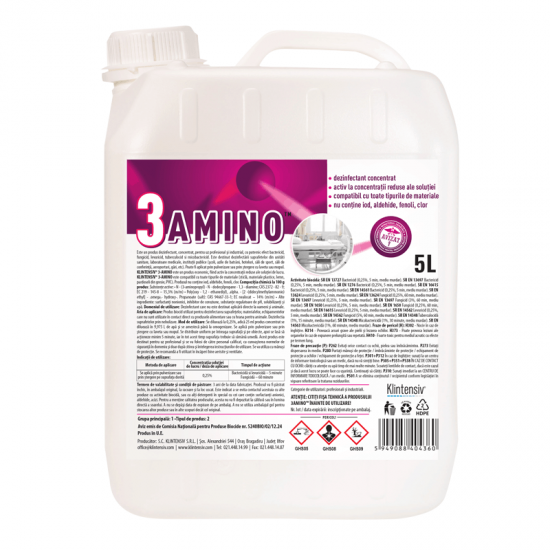 KLINTENSIV® 3-Amino – Igienizant concentrat pentru suprafete, 5 litri KLINTENSIV® 3-Amino – Igienizant concentrat pentru suprafete, 5 litri