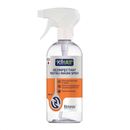KlinAll® – Dezinfectant pentru maini spray, 500 ml KlinAll® – Dezinfectant pentru maini spray, 500 ml