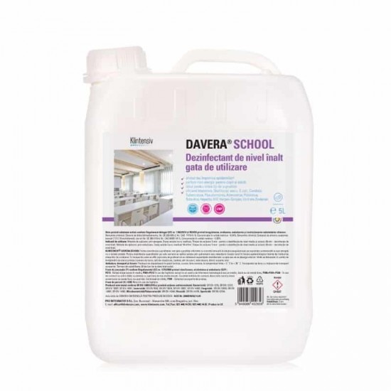 DAVERA® SCHOOL – Dezinfectant de nivel inalt gata de utilizare, 5 litri DAVERA® SCHOOL – Dezinfectant de nivel inalt gata de utilizare, 5 litri