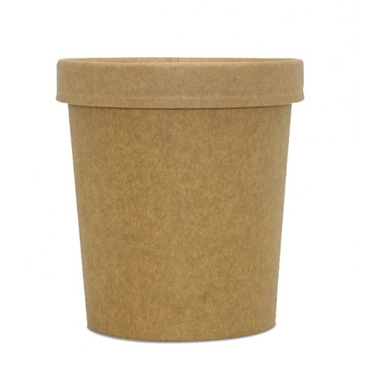 Bol cu capac, pentru supa, Kraft, 16 oz (470 ml), 25 buc/set Bol cu capac, pentru supa, Kraft, 16 oz (470 ml), 25 buc/set