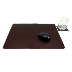 Set Mousepad si 1 suport pahar Office L, din piele, cu doua fete, pentru protectie birou, UNIKA, maro Set Mousepad si 1 suport pahar Office L, din piele, cu doua fete, pentru protectie birou, UNIKA, maro