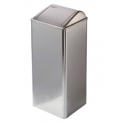 Cos de interior de 80L, cu capac batant, din inox cu finisaj satinat, Mediclinics Cos de interior de 80L, cu capac batant, din inox cu finisaj satinat, Mediclinics