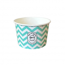 Cupe carton verzi model zig-zag inghetata, 8 oz, 50 buc/set Cupe carton verzi model zig-zag inghetata, 8 oz, 50 buc/set