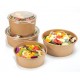 Caserola salata din carton KRAFT, capac transparent, 750 cc, 50 buc/set