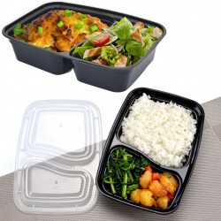 Caserole meniu cu 2 compartimente, 50 buc/set (capac inclus) Caserole meniu cu 2 compartimente, 50 buc/set (capac inclus)