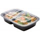 Caserola termo, neagra, cu doua compartimente - 200 buc/set Caserola termo, neagra, cu doua compartimente - 200 buc/set