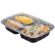 Caserola termo, neagra, cu trei compartimente - 200 buc/set Caserola termo, neagra, cu trei compartimente - 200 buc/set