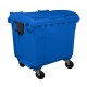 Container HDPE CLF 1100L cu capac plat albastru - Transport inclus