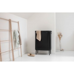 Cos rufe Bo Laundry Bin Hi, 2 x 45L, Capac plastic - negru mat Cos rufe Bo Laundry Bin Hi, 2 x 45L, Capac plastic - negru mat