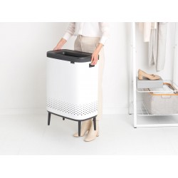 Cos rufe Bo Laundry Bin Hi, 2 x 45L, Capac plastic - alb Cos rufe Bo Laundry Bin Hi, 2 x 45L, Capac plastic - alb