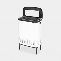 Cos rufe Bo Laundry Bin Hi, 2 x 45L, Capac plastic - alb Cos rufe Bo Laundry Bin Hi, 2 x 45L, Capac plastic - alb