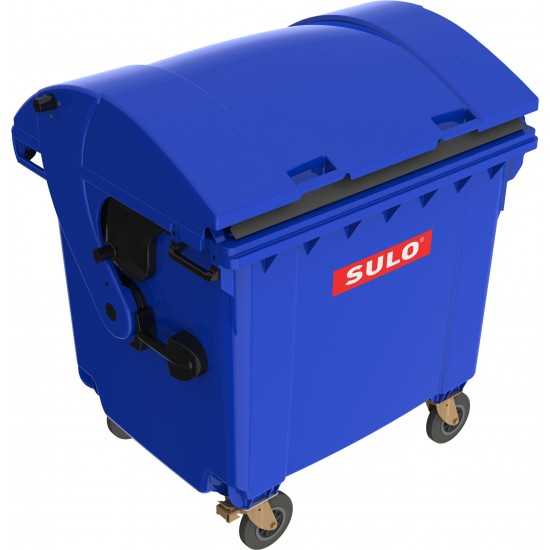Eurocontainer din material plastic 1100 l albastru cu capac rotund SULO  - Transport Inclus
