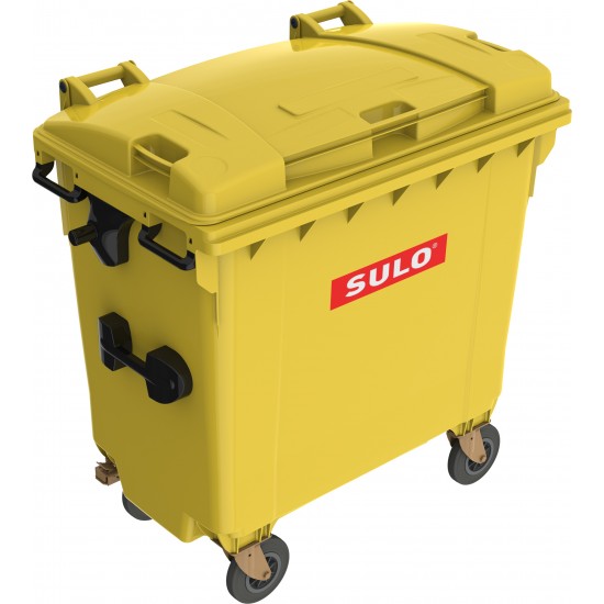Eurocontainer din material plastic 770 l galben cu capac plat MEVATEC - Transport Inclus Eurocontainer din material plastic 770 l galben cu capac plat MEVATEC - Transport Inclus