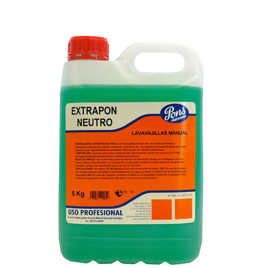 EXTRAPON NEUTRO-Detergent pentru spalarea manuala a vaselor, 5L, Asevi