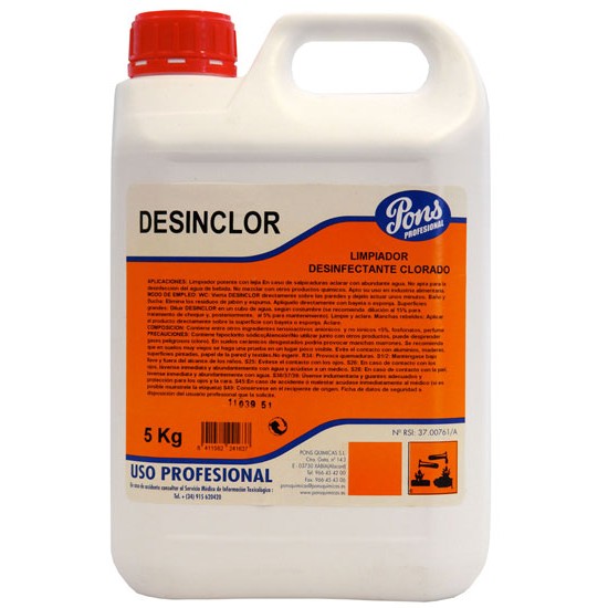 DESINCLOR - solutie igienizanta pe baza de clor, 5L, Asevi DESINCLOR - solutie igienizanta pe baza de clor, 5L, Asevi