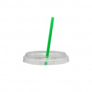 Capac plat cu orificiu pentru pai, 100 buc/set