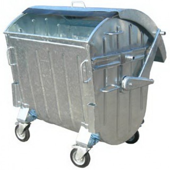 Container zincat CLA 1100 cu capac semirotund - Transport inclus