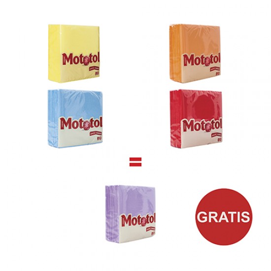 Pachet 4 Pachete color servetele Mototol + 1 Gratuit Pachet 4 Pachete color servetele Mototol + 1 Gratuit