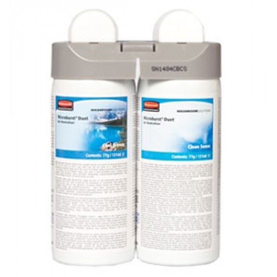 Odorizant dispenser Microburst Duet - Clean Sense/Cool Breeze, 2x121 ml, RUBBERMAID