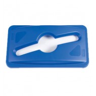 Capac deseuri amestecate pentru container Slim Jim de 87 si 60 L, albastru, RUBBERMAID